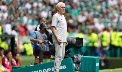 Bafana Bafana coach Hugo Broos on the touchline
