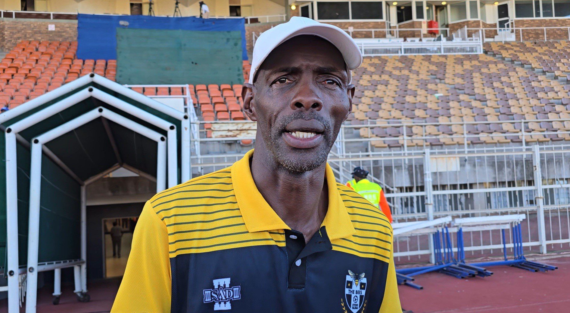 Coach Humphrey Mlwane addressing members of the media