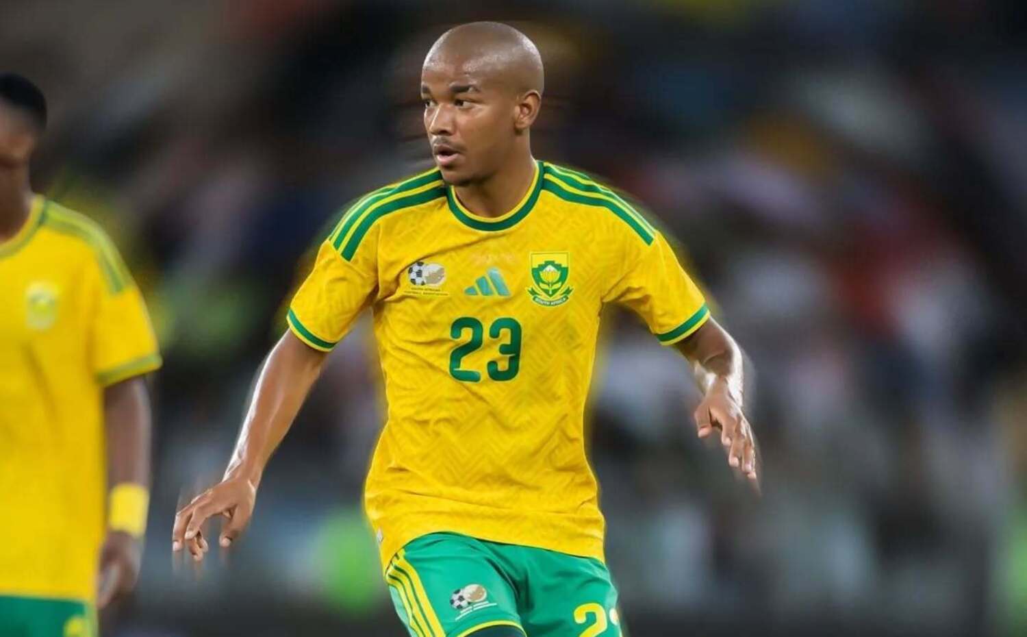Jayden Adams in action for Bafana Bafana