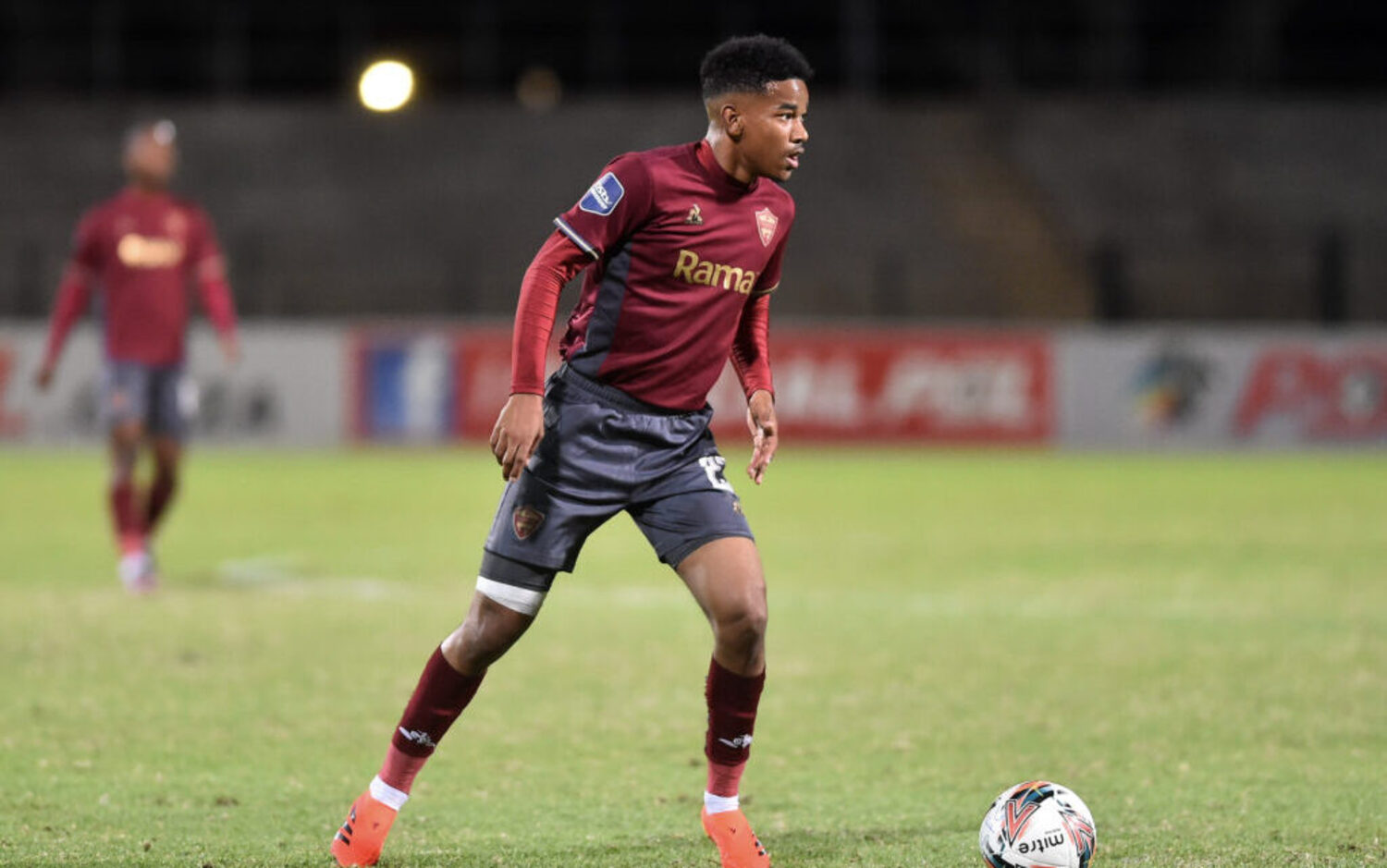 Jayden Adams in action for Stellenbosch FC