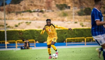 Kabelo Nkgwesa in action for Kaizer Chiefs in Spain pre-season camp