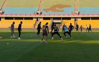 Kaizer Chiefs players training ahead of the Toyota Cup vs Scottland FC