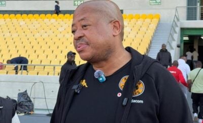 Kaizer Chiefs football manager Bobby Motaung addressing the media at Royal Bafokeng Stadium