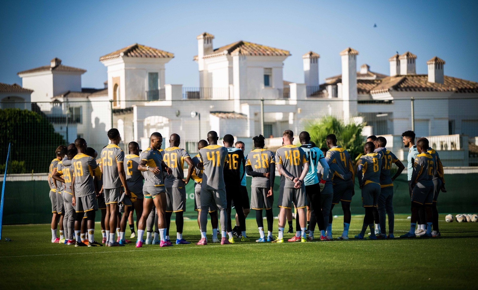 Kaizer Chiefs players during a training session while in Spain.