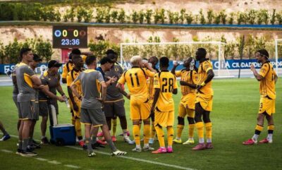 Kaizer Chiefs players during the friendly match against Rangers FC