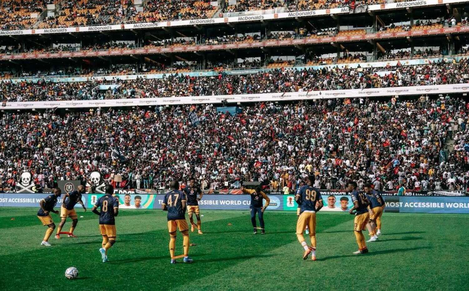 Kaizer Chiefs players warming up