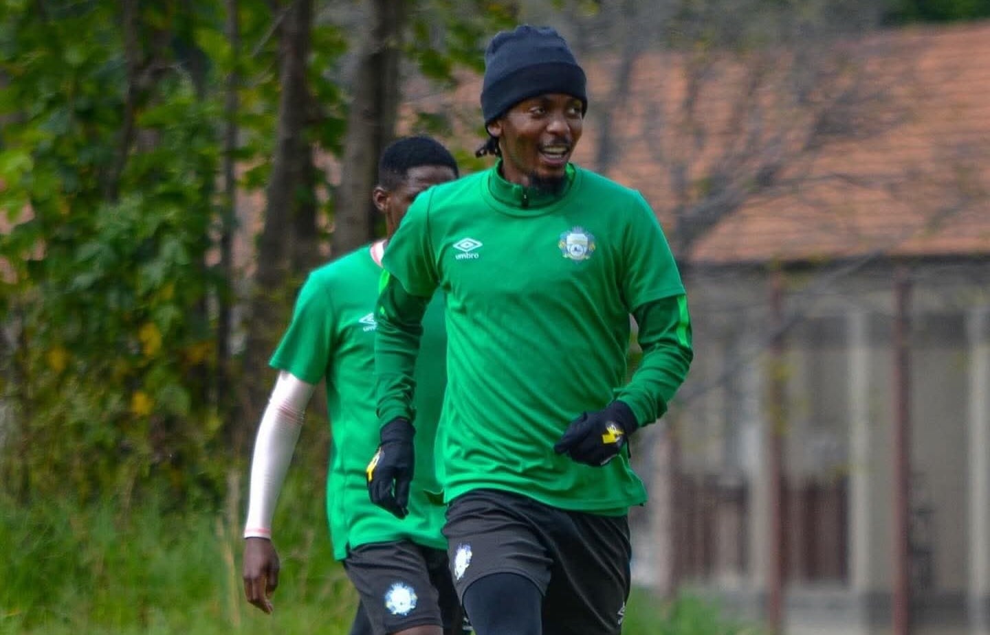 Kamohelo Mahlatsi during a training session at Leicesterford City FC