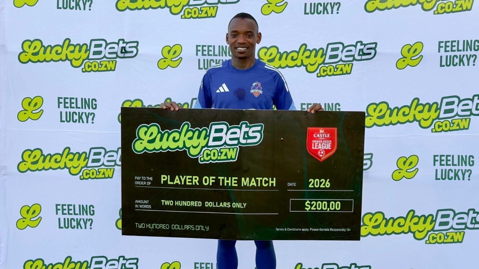 Khama Billiat after winning Man of the Match award