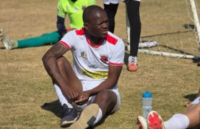 Lantshene Phalane during a training session with Gomora United.