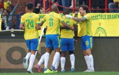Mamelodi Sundowns players celebrating a goal
