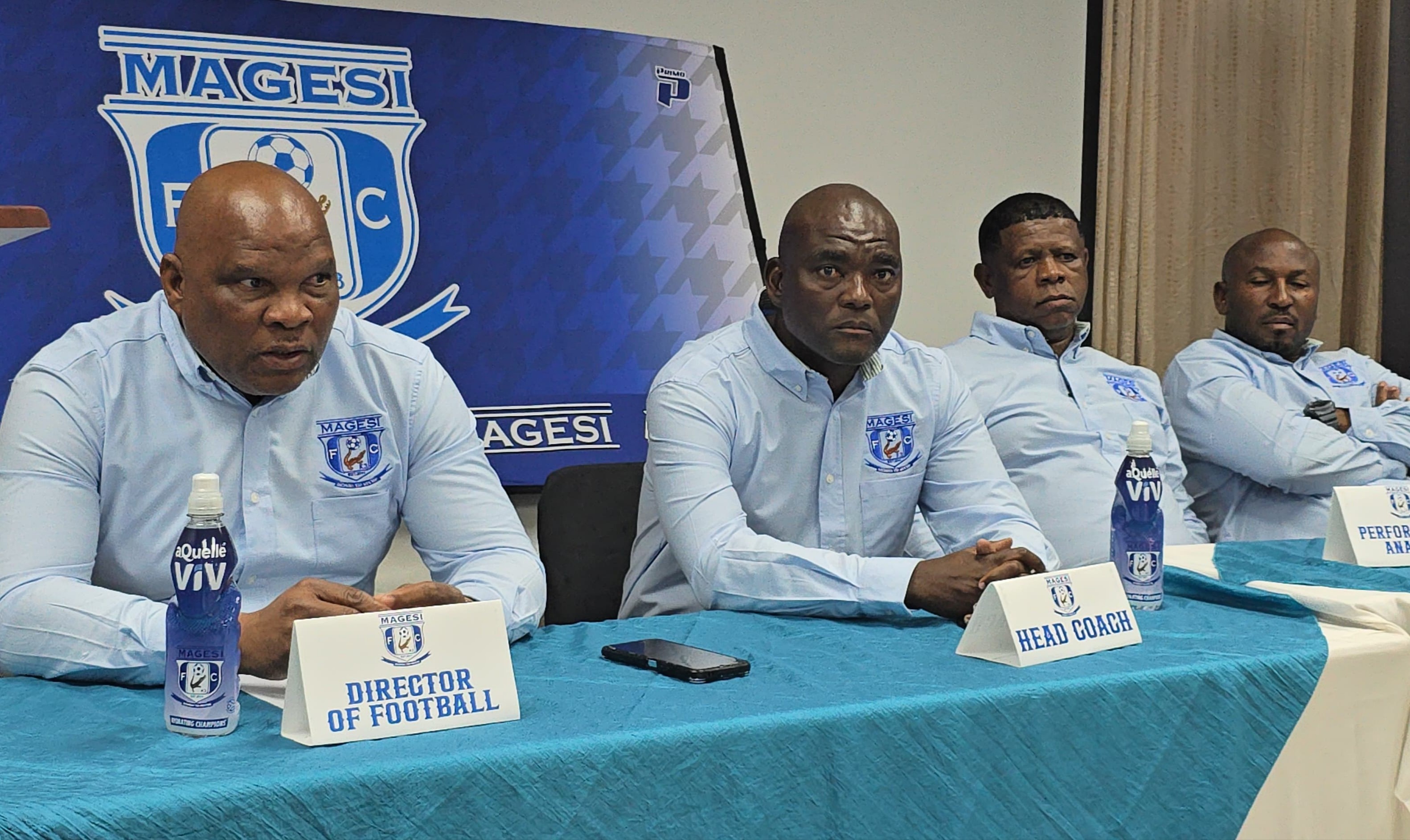 Morgan Mmamila and Kabelo Sibiya during a media briefing in Polokwane.
