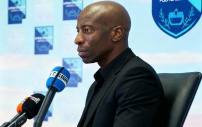 Musa Nyatama speaking to the media