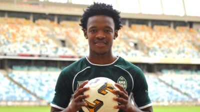 Neo Mokoena being officially unveiled by AmaZulu FC