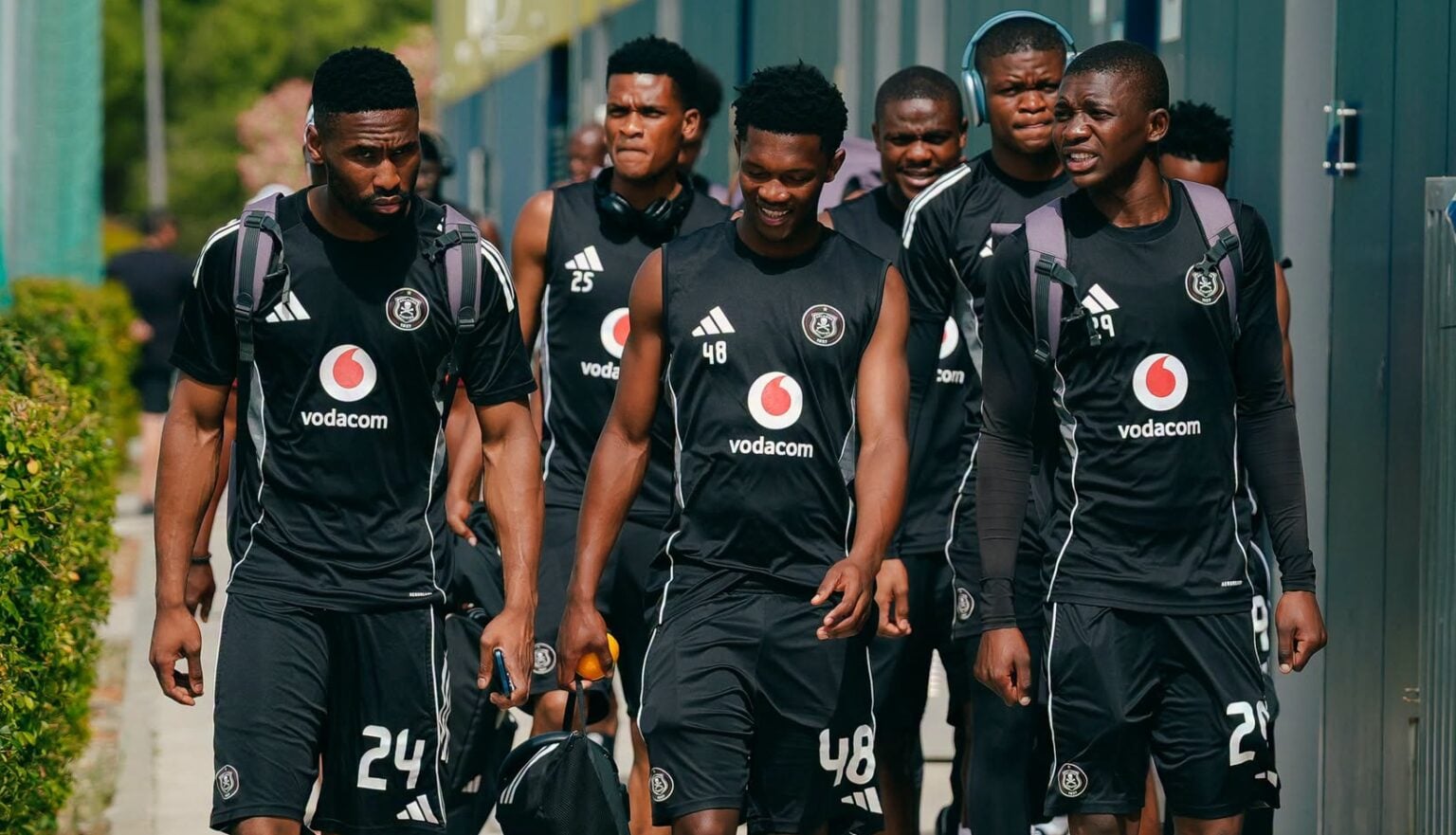 Orlando Pirates players before training