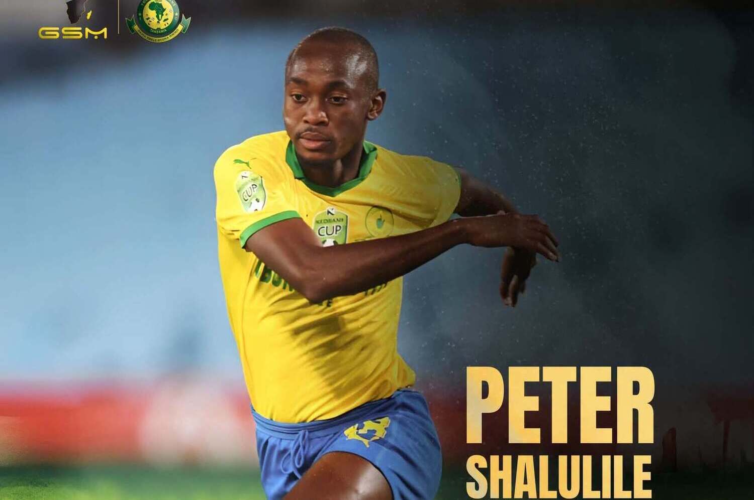 Peter Shalulile being announced as a Young Africans player