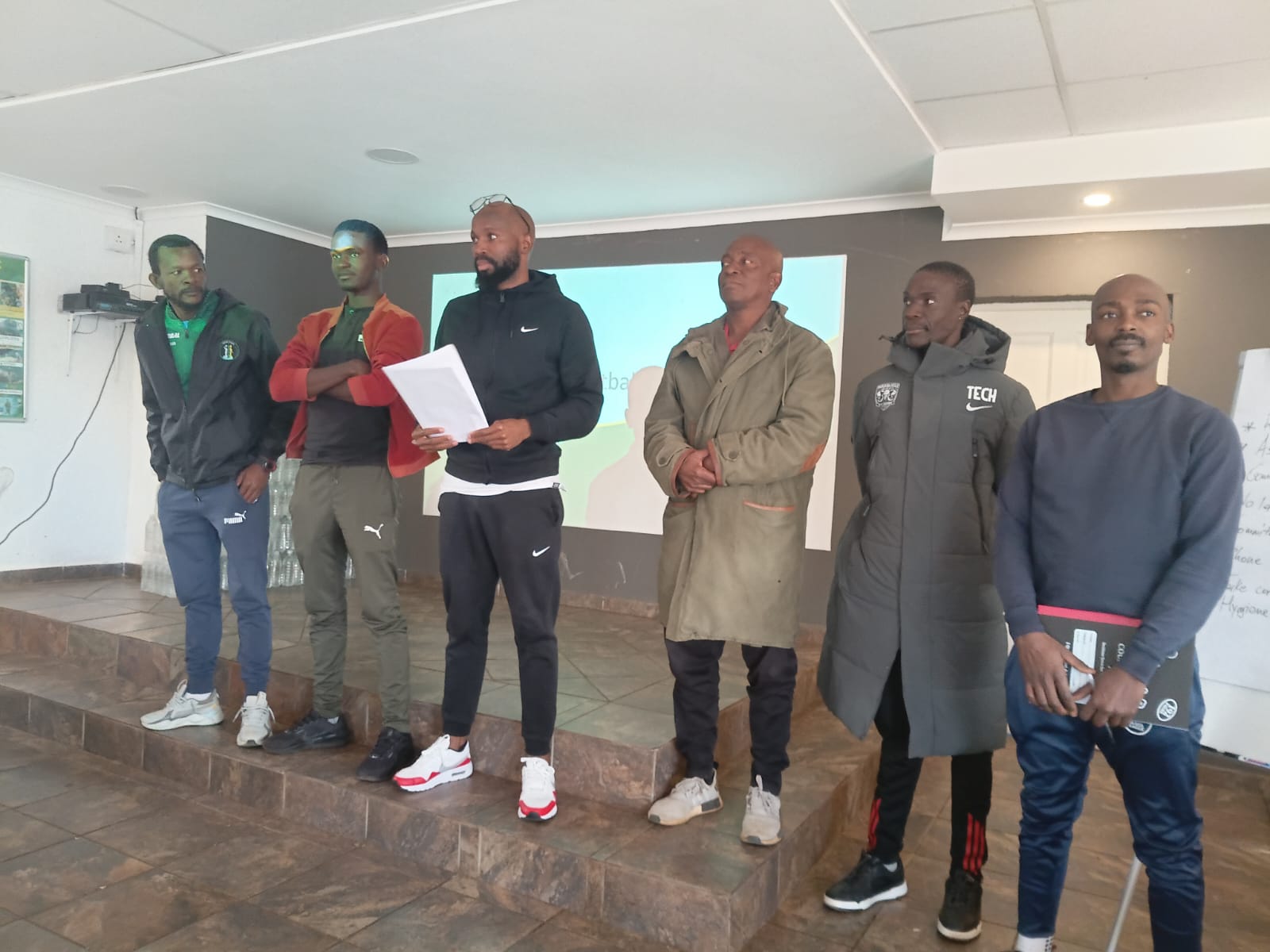 Ramahlwe Mphahlele attending the SAFA D coaching license course in Lebowakgomo.