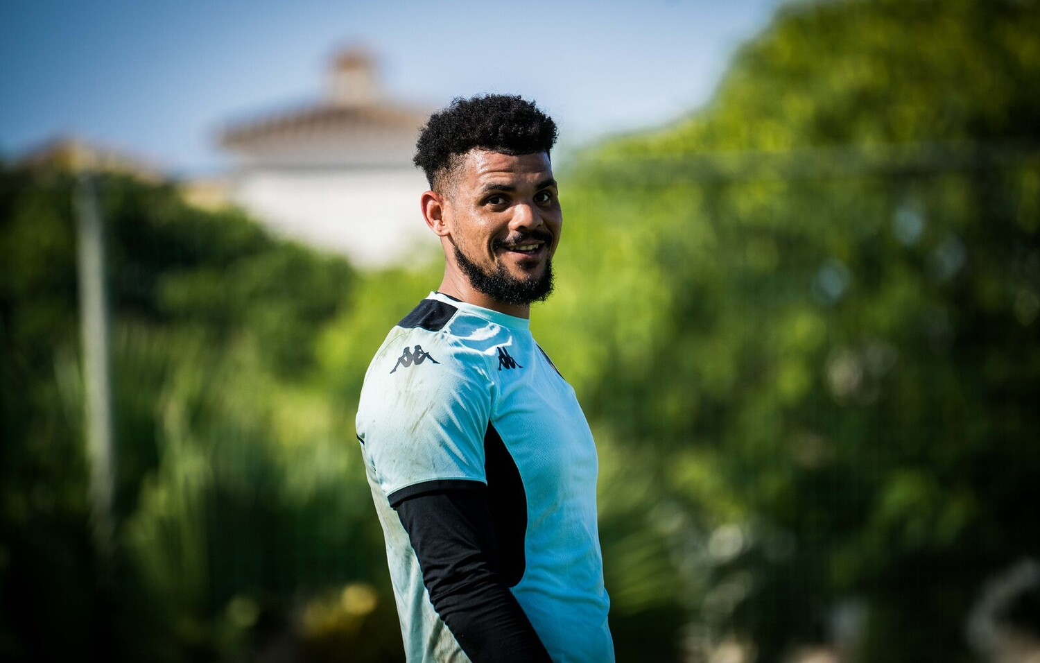 Renaldo Leaner at training with Kaizer Chiefs