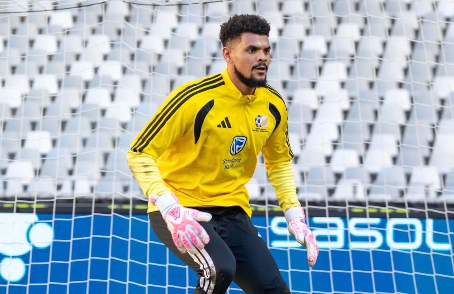 Renaldo Leaner training with Bafana Bafana