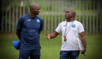 Papi Zothwane with Ronnie Gabriel at Richards Bay FC
