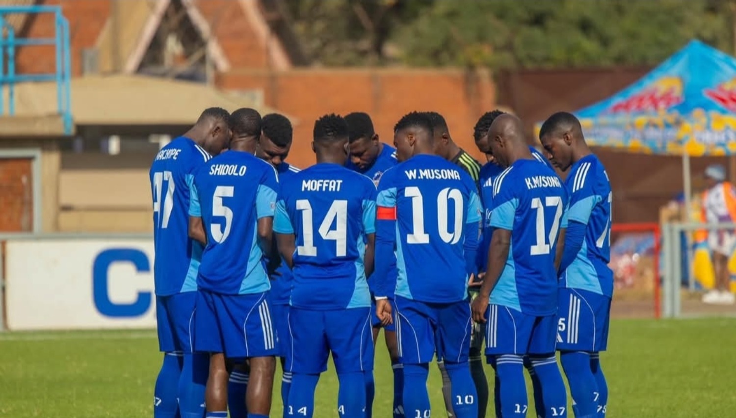 Scottland FC players ahead of a match in Zimbabwe