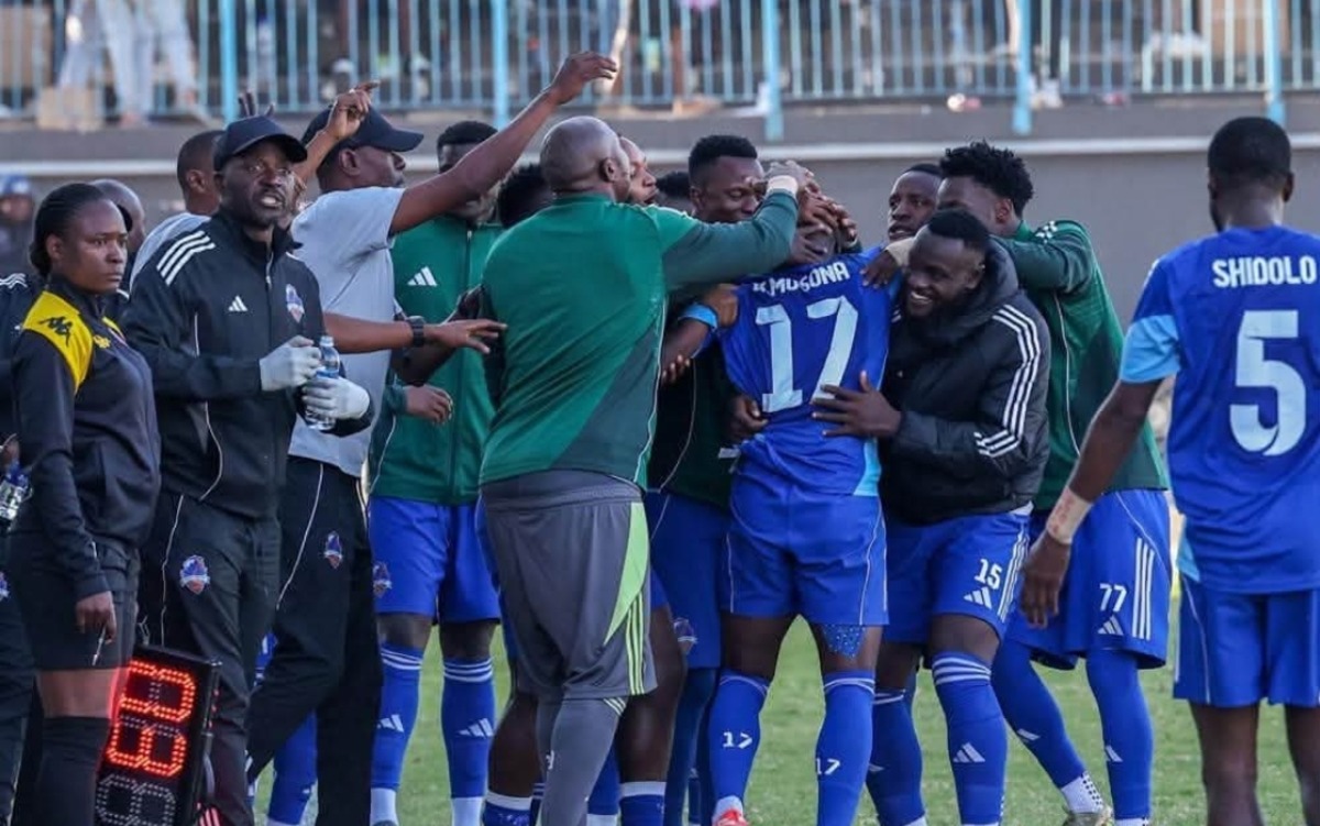 Scottland FC players celebrating at Rufaro stadium