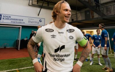 Sebastian Pedersen smiling during his time at Sogndal FC