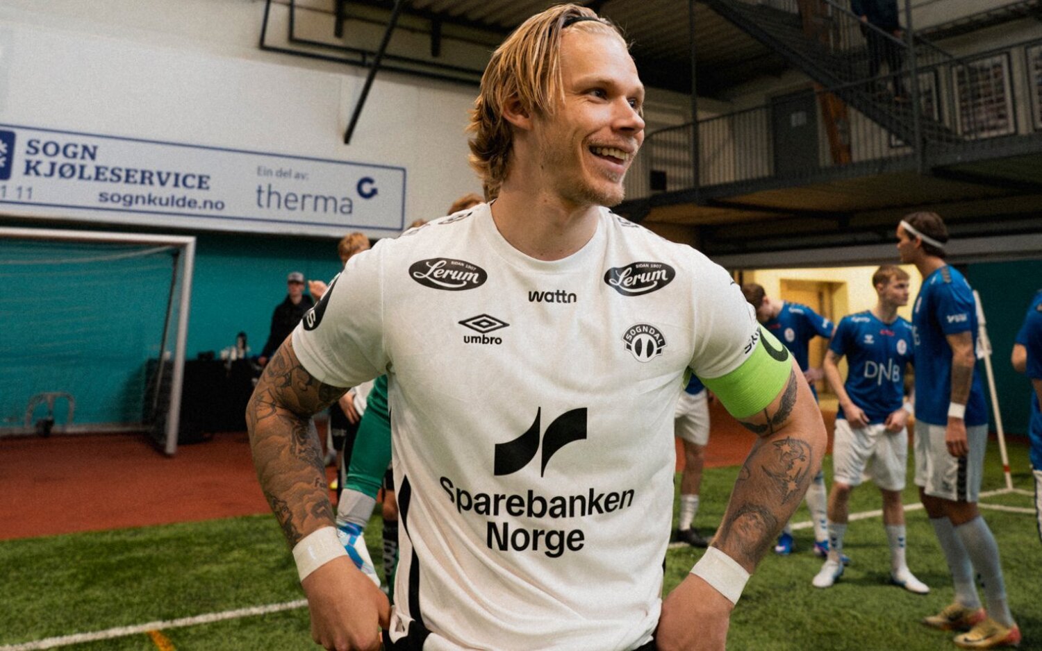 Sebastian Pedersen smiling during his time at Sogndal FC