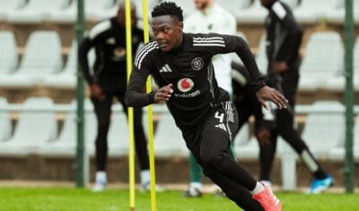 Thabiso Sesane during a training session at Orlando Pirates