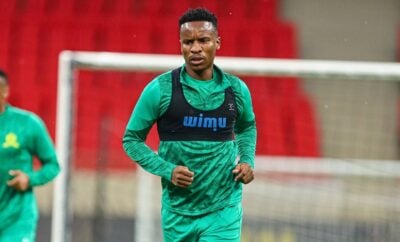 Themba Zwane during a training session with Mamelodi Sundowns