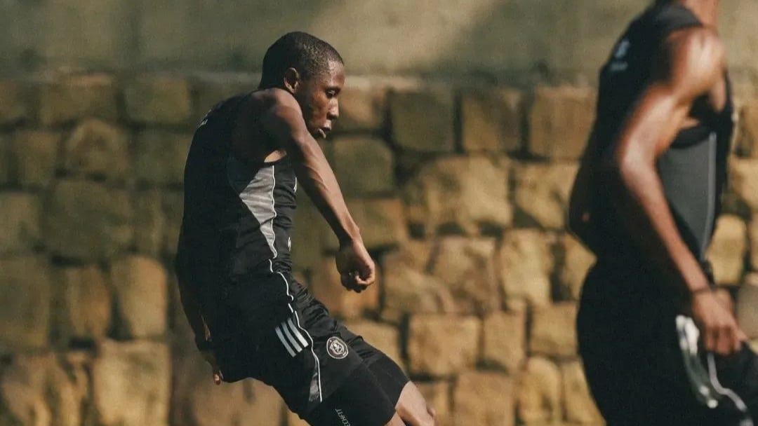 Tshepang Moremi during a training with Orlando Pirates in Spain
