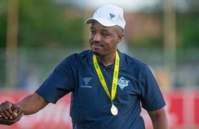 Abram Mongoya after Kruger United were crowned Motsepe Foundation Championship winners