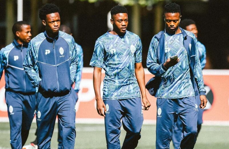 AmaZulu FC players doing a pitch walkabout before their Betway Premiership match against Siwelele FC