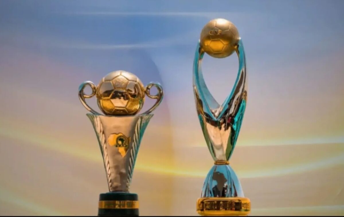 CAF Champions League and Confederation Cup trophies