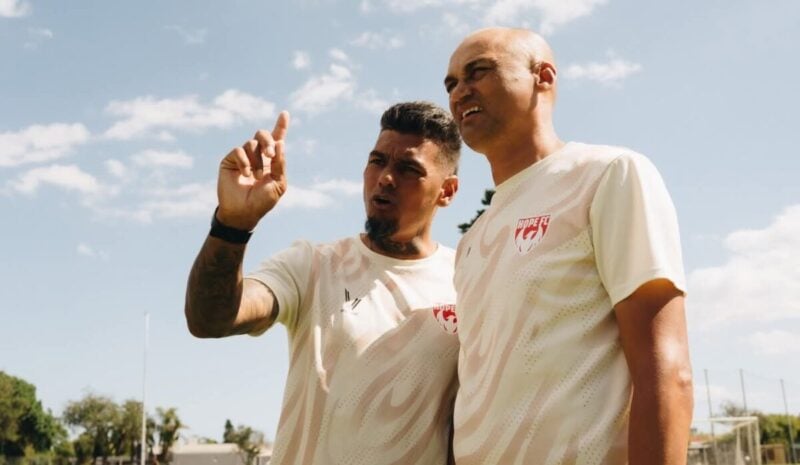 Clayton Daniels with Dylan Deane at Hope FC