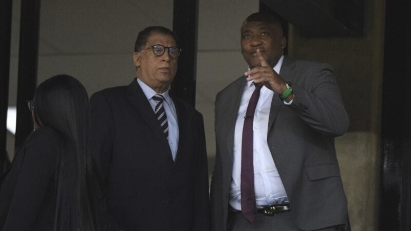 SAFA president Danny Jordaan with minister Gayton McKenzie