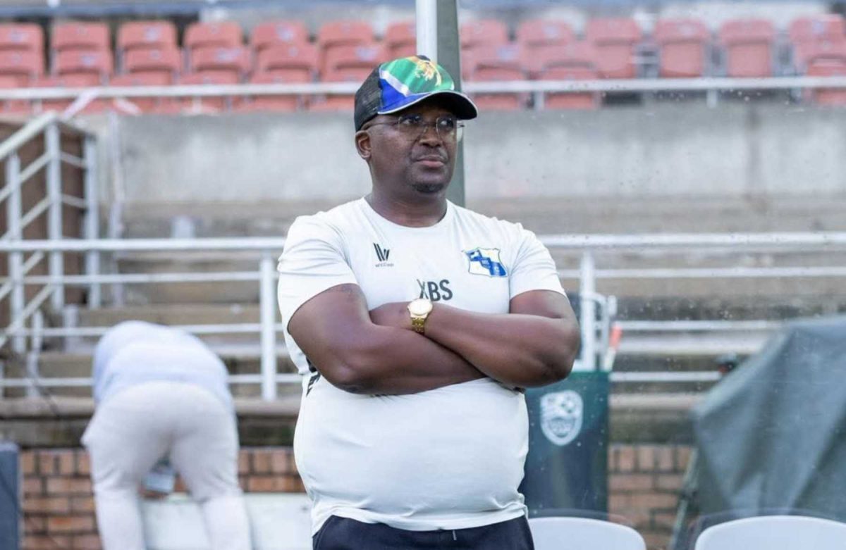 Dr Xanti Pupuma of Milford FC at the New Peter Mokaba Stadium