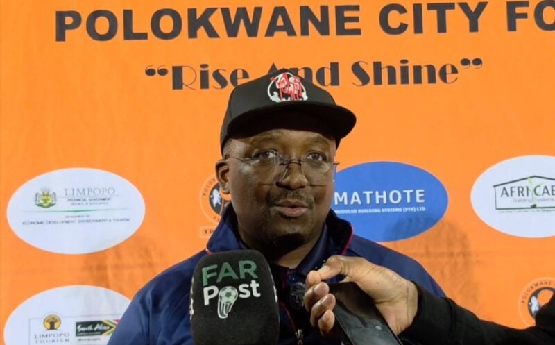 Dr Xanti Pupuma of Milford FC addressing members of the media