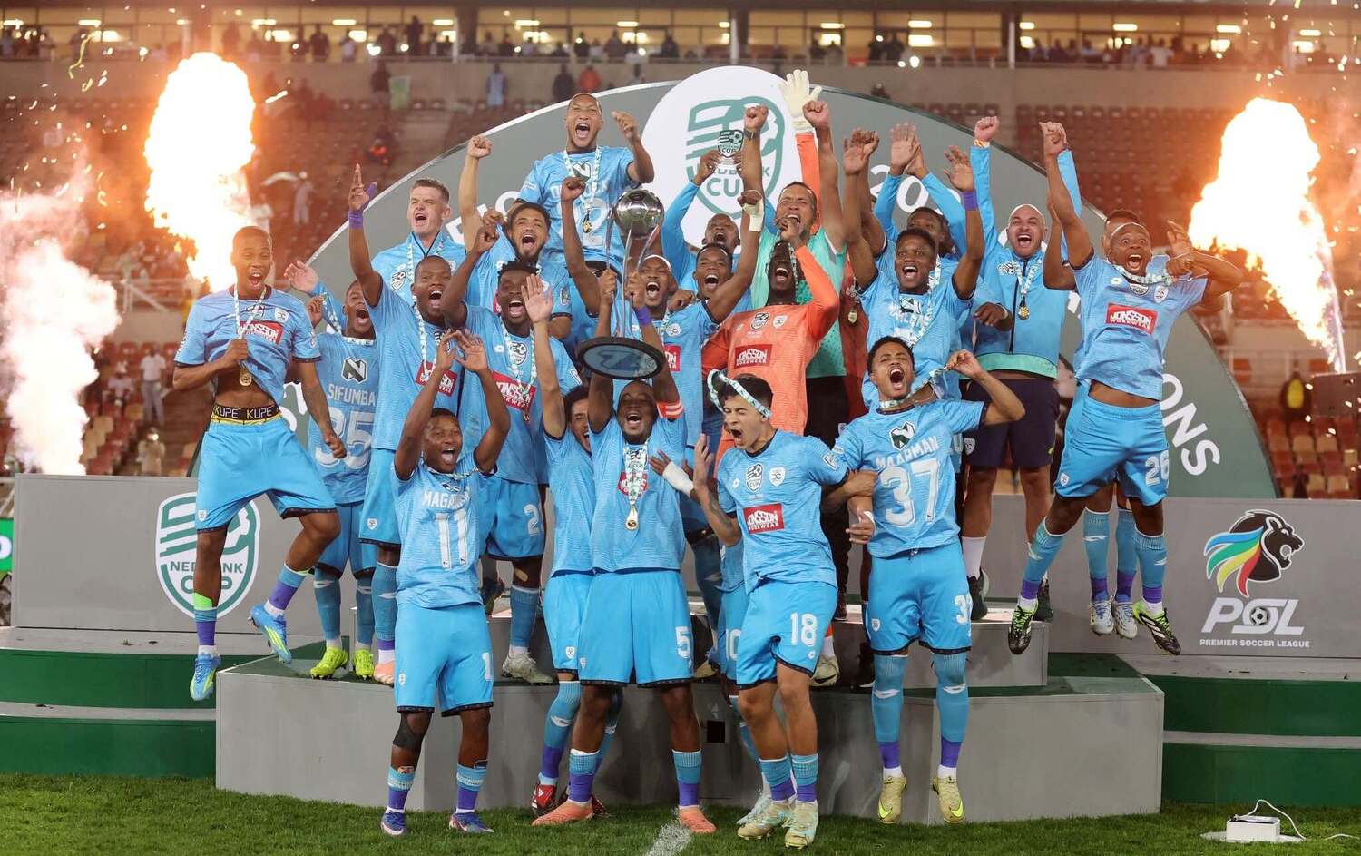 Durban City lifting the 2025 Nedbank Cup