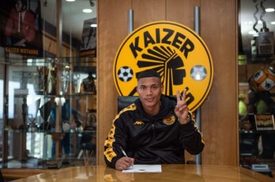 Faiz Abrahams during his unveiling after signing for Kaizer Chiefs