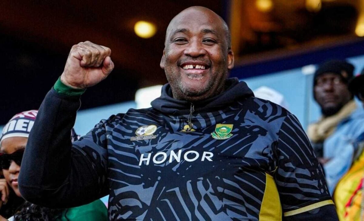 Minister of Sports, Arts and Culture Gayton McKenzie in Bafana Bafana colours