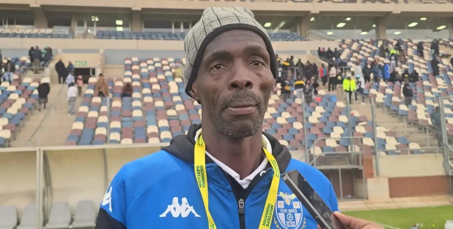 Humphrey Mlwane talking to the media during the ABC Motsepe League national playoffs