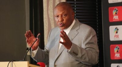 PSL chairman Irvin Khoza addressing a media briefing in Johannesburg.