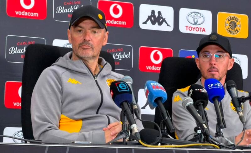 Kaizer Chiefs head coach Fernando Da Cruz and Julien Le Héran, the fitness trainer