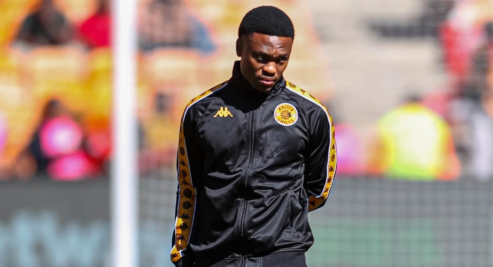 Langelihle Phili during pitch inspection at Kaizer Chiefs