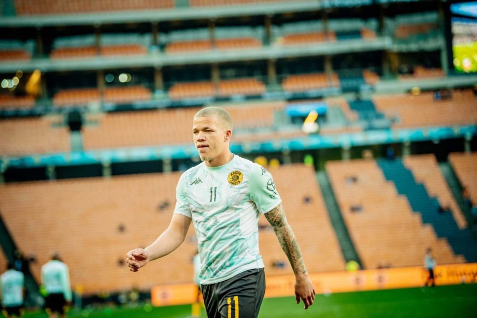 Luke Baartman of Kaizer Chiefs warm up