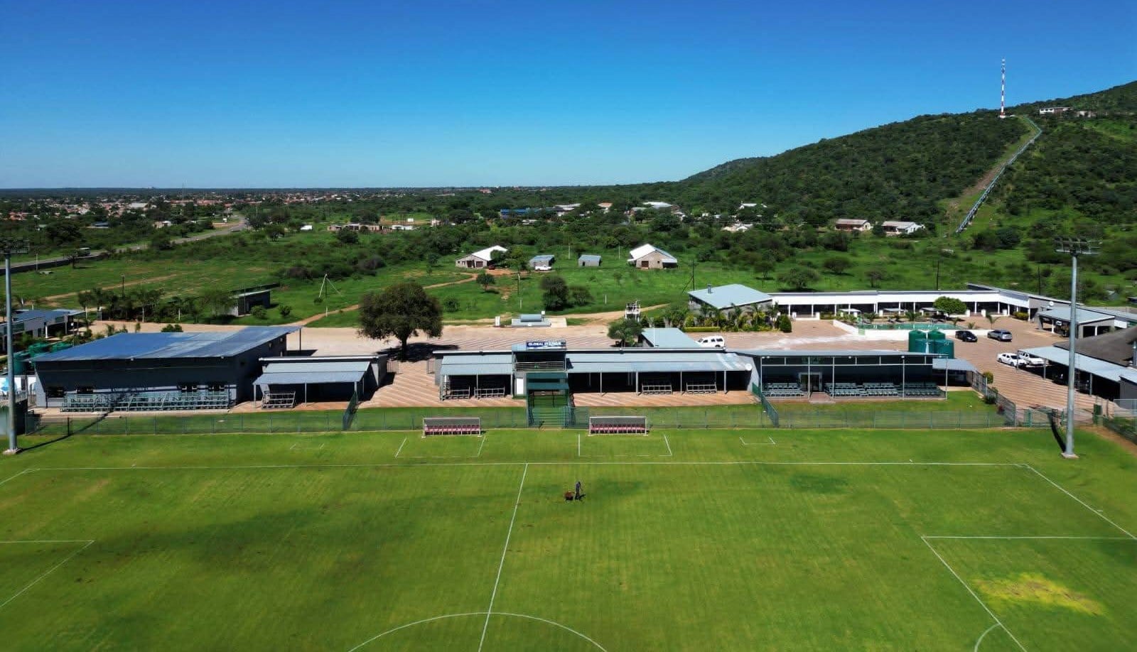 Aerial view of the Mafori Stadium in Lebowakgomo