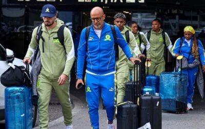 Mamelodi Sundowns head coach Miguel Cardoso travelling with the team
