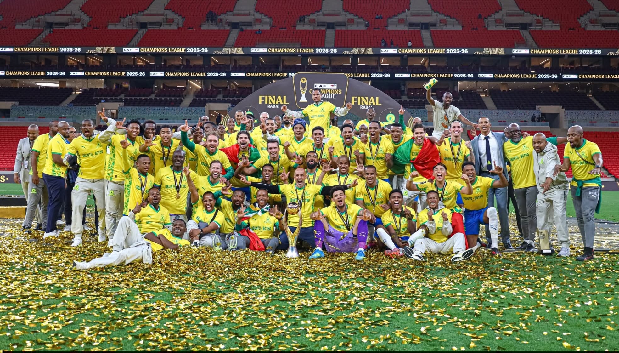 Mamelodi Sundowns in celebratory mood after winning CAF Champions League last season