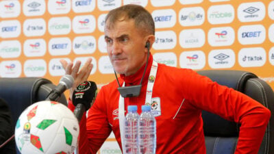 Milutin “Micho” Sredojevic at a press conference