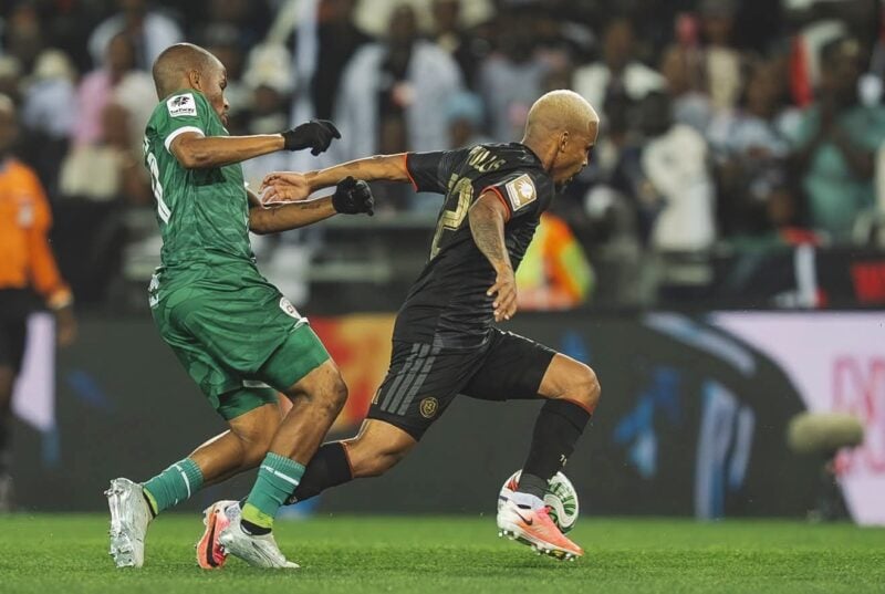 Oswin Appollis in action for Orlando Pirates against Sekhukhune United